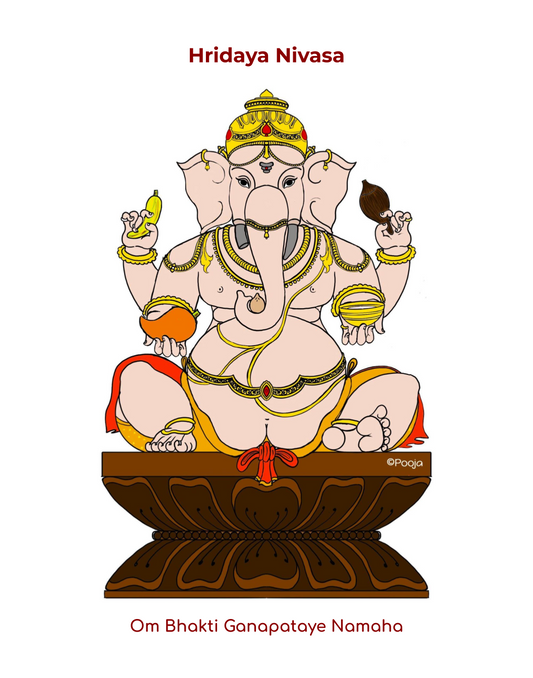 Bhakti Ganapati "Hridaya Nivasa" Magnet | Ganesha of Devotion