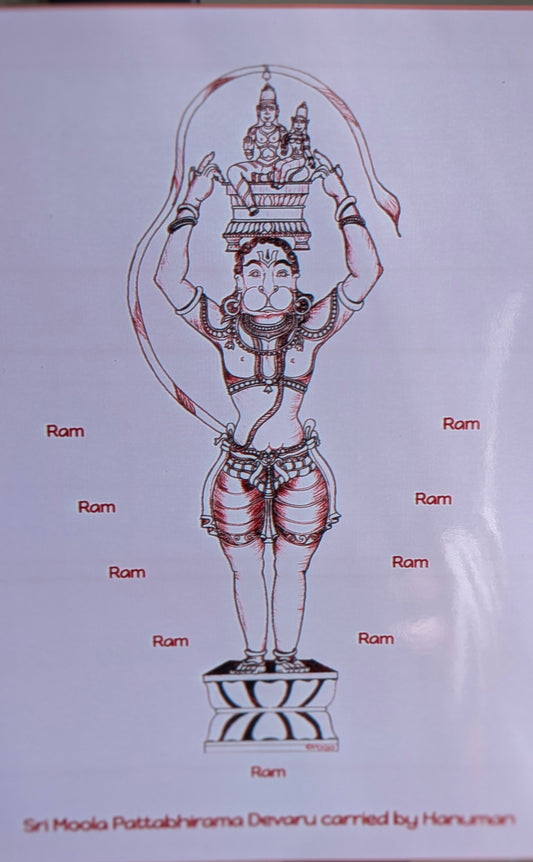 Unique Hindu Art Magnet: Sri Rama & Hanuman (6x4") - Shilpa Shastra Inspired