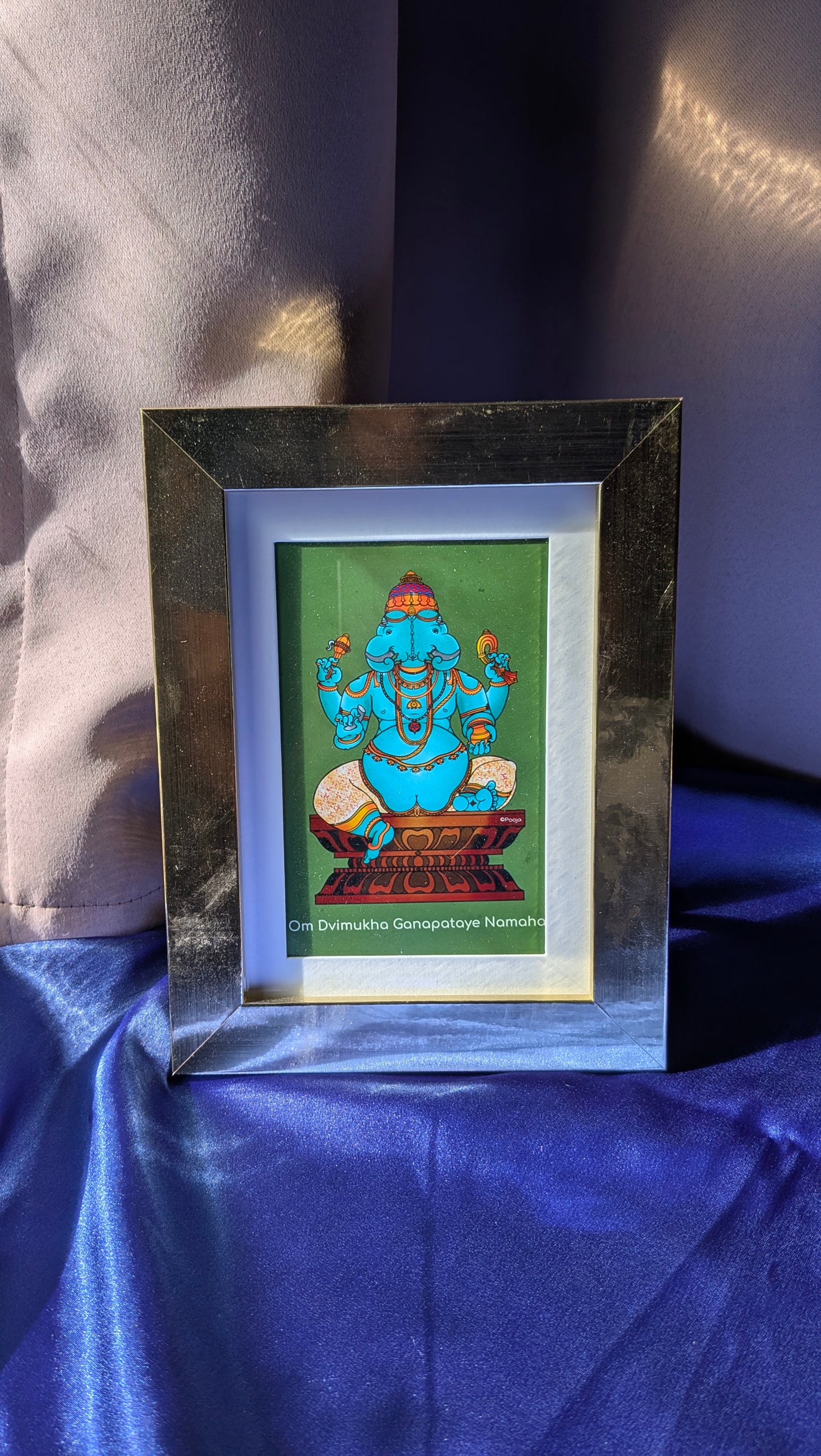 Dvimukha Ganapathi Frame | Two-Faced Ganesha Art | Mudgala Purana Inspired Decor