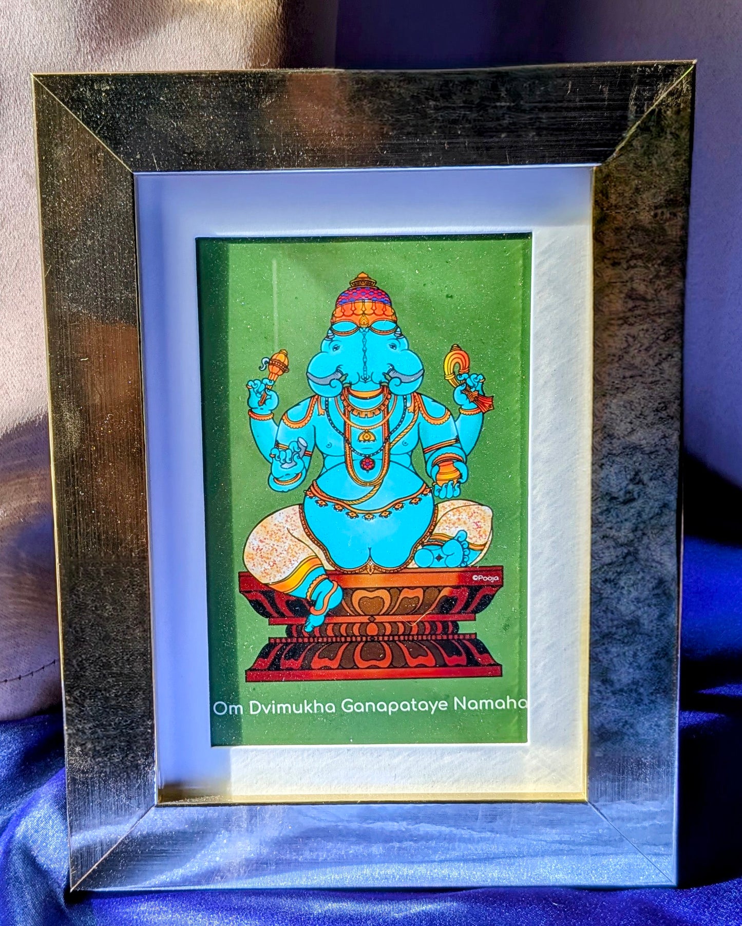 Dvimukha Ganapathi Frame | Two-Faced Ganesha Art | Mudgala Purana Inspired Decor