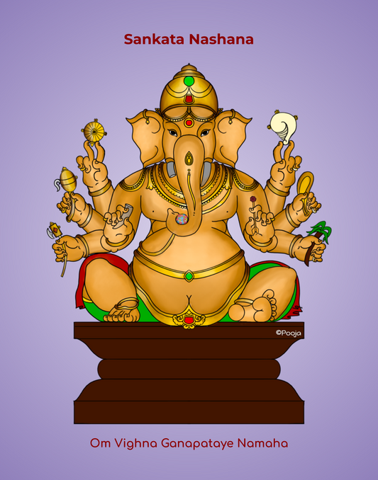 Vigna Ganapati "Sankata Nashana" Magnet | Remover of Obstacles (4x6)