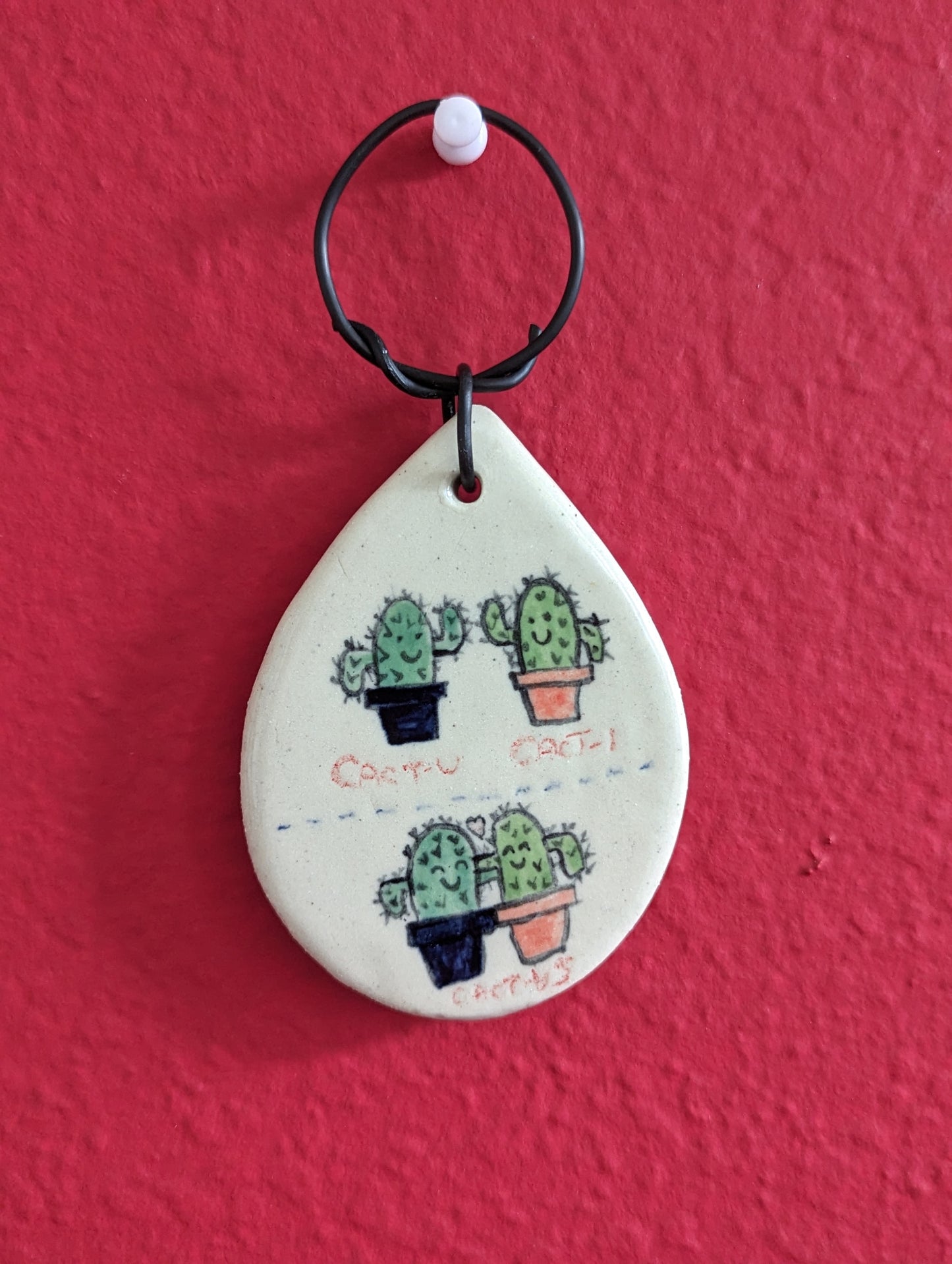 Ceramic Pops : Handmade Tear Drop Art Ornament with Positive Affirmation, Office Desk Décor, Wall Art, Christmas Tree Ornament