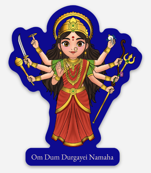 Ashtabhuja Durga Magnet - durga themed magnets available at Divine Tales for Kids store