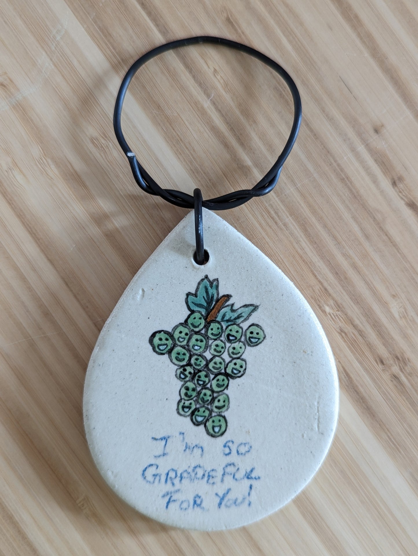 Ceramic Pops : Handmade Tear Drop Art Ornament with Positive Affirmation, Office Desk Décor, Wall Art, Christmas Tree Ornament