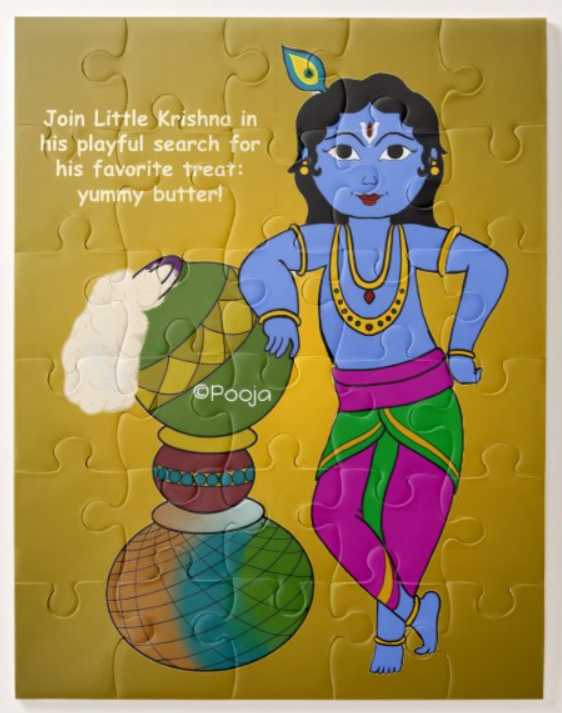 Little Krishna's Butter Search - krishna themed puzzles available at Divine Tales for Kids store