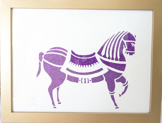 Sanjhi Horse Silhouette