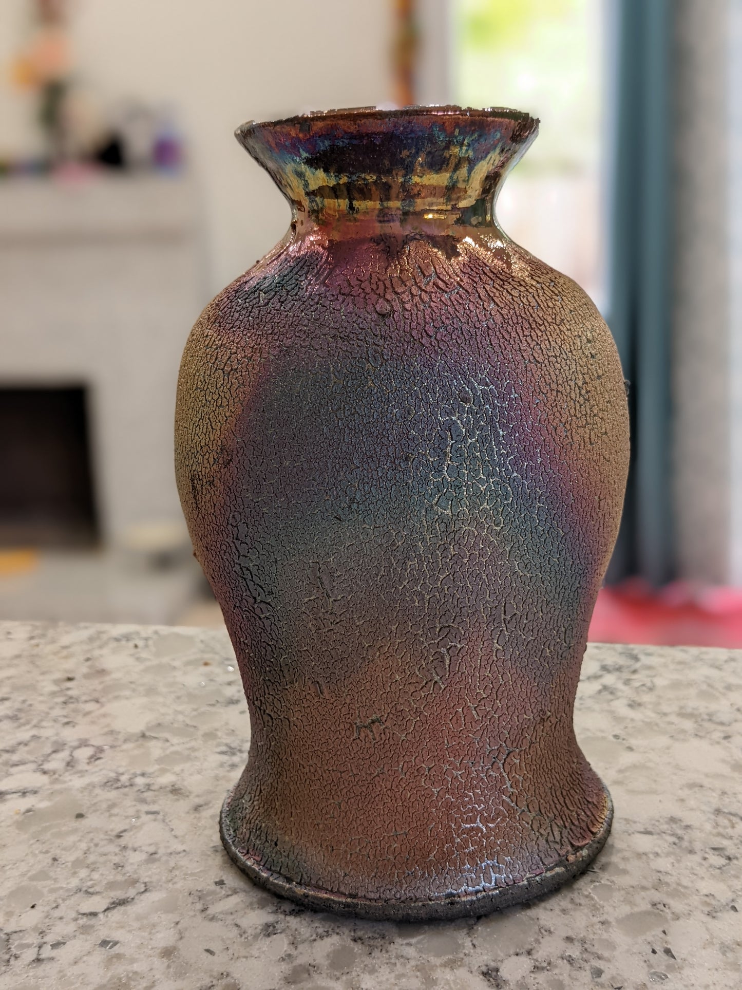 Rainbow Raku Vase